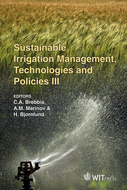 Sustainable Irrigation Management, Technologies and Policies III